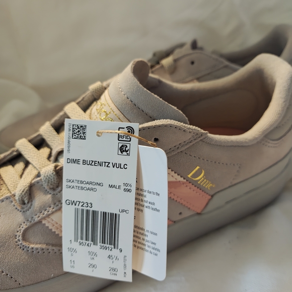 Adidas X Dime Buzenitz Men's Pink and Gray Skateboard Sneakers - Picture 3 of 6